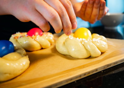 Pane Di Pasqua Italian Easter Bread Decorating With Coarse Sugar
