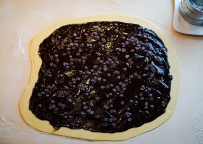 Chocolate Babka Sprinkled With Chocolate Chips