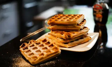 Leftover Sourdough Waffles