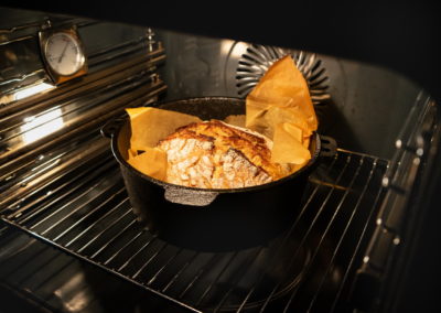 Sourdough Bread Baked In A Dutch Oven After Baking