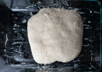 Sourdough Bread Baked In A Dutch Oven After First Coil Fold