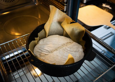 Sourdough Bread Baked In A Dutch Oven Before Baking