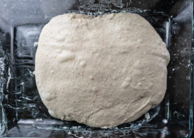 Sourdough Bread Baked In A Dutch Oven Before Third Coil Fold