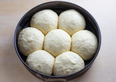 Soft And Fluffy Milk Bread Rolls After Proofing
