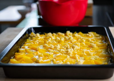 Peach Streusel Cake Some Streusel Over Peaches