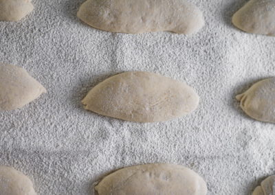 Rustic Baguette Rolls After Proofing