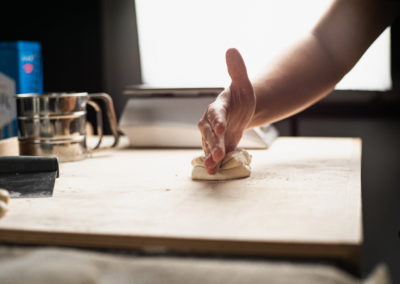 Rustic Baguette Rolls Press Down 2