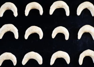 Vanillekipferl Traditional Crescent shaped Vanilla Biscuits Before Baking
