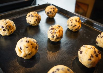 Chewy Chocolate Chip Cookies Shaped Dough Balls