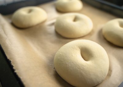 Huge Bread Rolls With Sesame And Poppy Seeds After Proofing