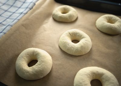Huge Bread Rolls With Sesame And Poppy Seeds Before Proofing