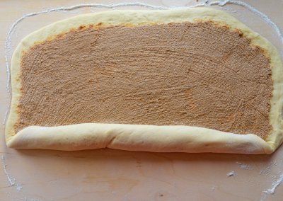 Homemade Cinnamon Rolls Rolling Dough To Cigar