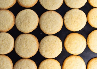 Lemon Sugar Cookies After Baking Top View