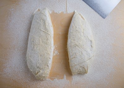Quick And Easy Ciabatta Bread Shaping Devide In Two