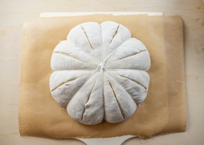 Pumpkin Spice Sourdough Bread Scored