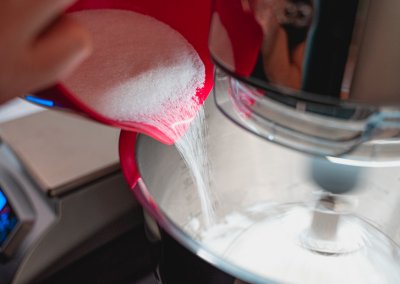 Bat Spider Halloween Cupcakes Adding Sugar To Egg Whites