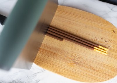 Bat Spider Halloween Cupcakes Cutting Off Chocolate Sticks