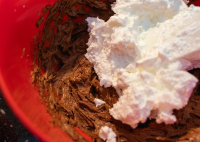 Bat Spider Halloween Cupcakes Folding In Egg Whites
