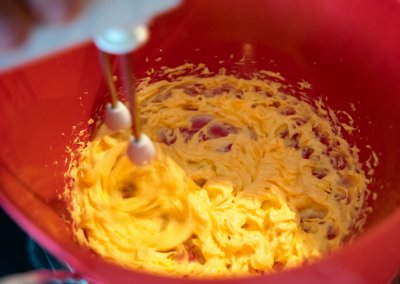 Bat Spider Halloween Cupcakes Mixing Egg Yolk And Butter
