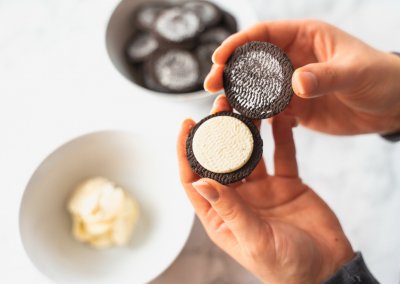 Bat Spider Halloween Cupcakes Taking Top Of Oreo Cookie