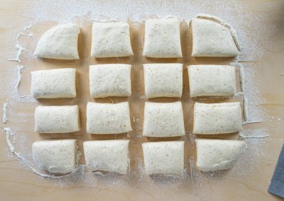 Simple Sourdough Breakfast Rolls Dividing