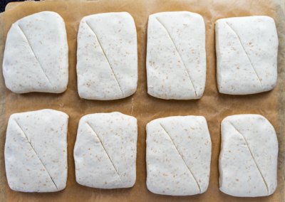 Simple Sourdough Breakfast Rolls Just Before Baking