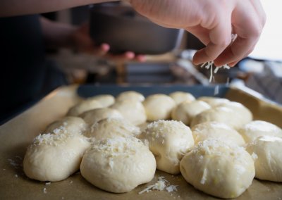 Stuffed Pizza Rolls Perfect Party Snack Sprinke With Parmesan