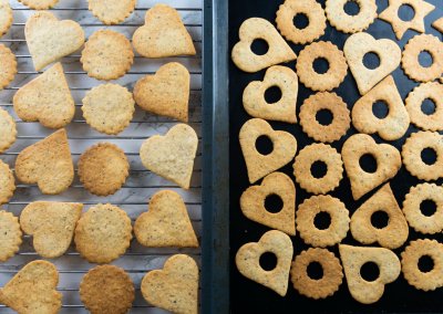 Traditional Linzer Cookies Preparation For Assembling
