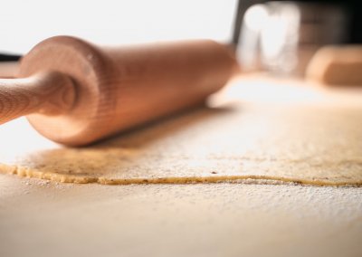 Traditional Linzer Cookies Rolled Out Dough Side View