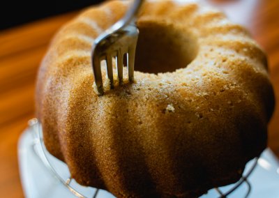 Moist Cinnamon Bundt Cake Poking Holes In Cake