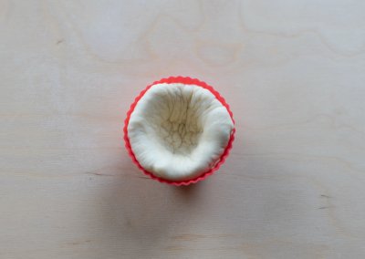Mini Cheeseburger Muffins Fill Dough In Cupcake Cups
